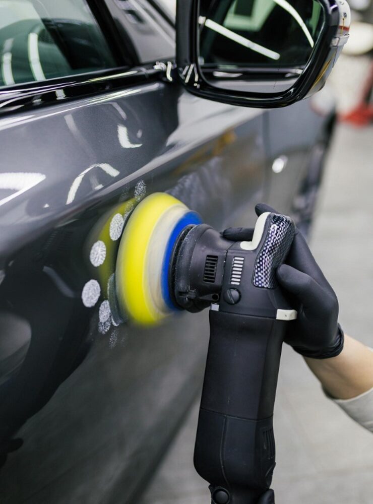 full car detailing with machine polishing